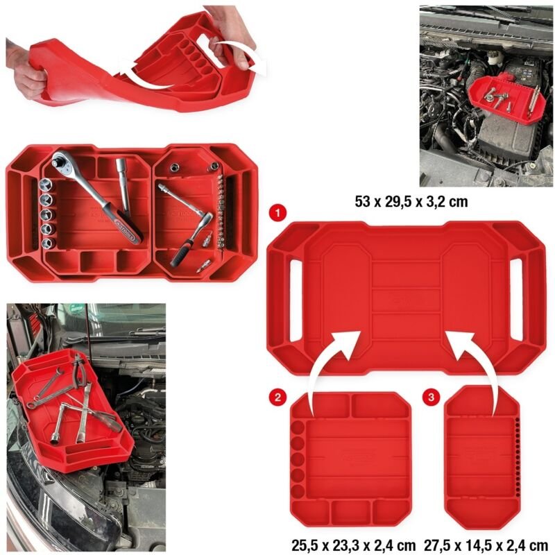 KS Tools Werkzeugablagensatz aus Silikon, 3-tlg