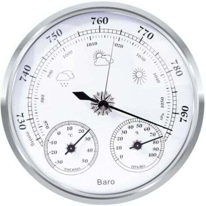 XVX - Analoge Wetterstation – Analoge Wetterstation für den Innen- und Außenbereich – Bestehend aus Barometer, Thermomet...