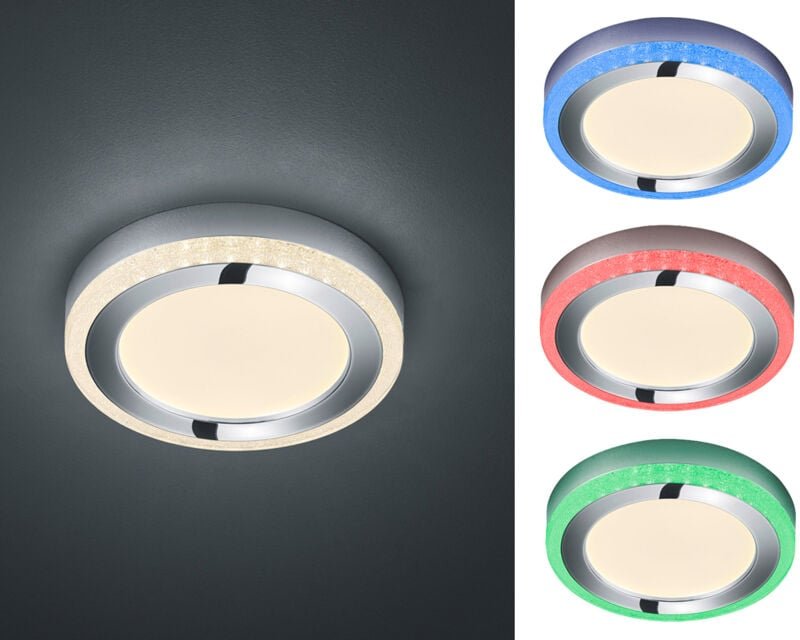 Defibrico - Deckenlampe Wohnzimmerleuchte Schlafzimmerlampe Deckenleuchte Küchenleuchte, Kunststoff weiß Kristallring, d...