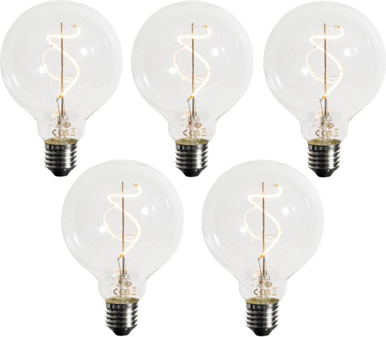 Thumbnail - Luedd - Set mit 5 E27 dimmbare led Spiral Filament G95 4W 270lm 2200K
