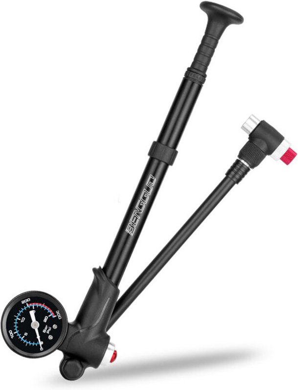 Thumbnail - Decdeal - Fahrrad-Dämpferpumpe mit Manometer 300 psi, Hochdruck-Fahrradreifenfüller, Luftpumpe für Fahrradgabel und Hint...
