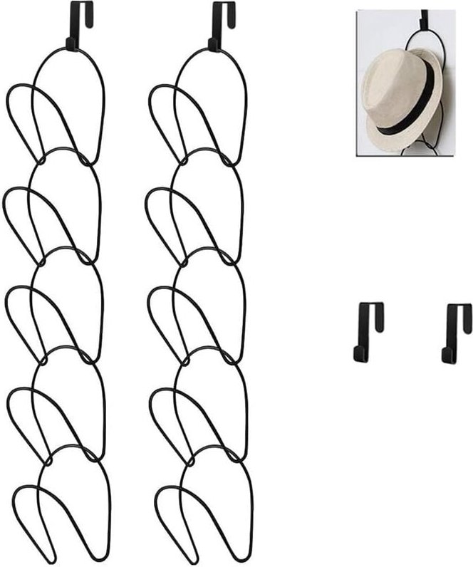 Sjqka - 10er-Pack Hutablage, Aufbewahrungsregal, Schrank, Baseballkappen-Display, Aufbewahrungsregal für Schals, Handtas...