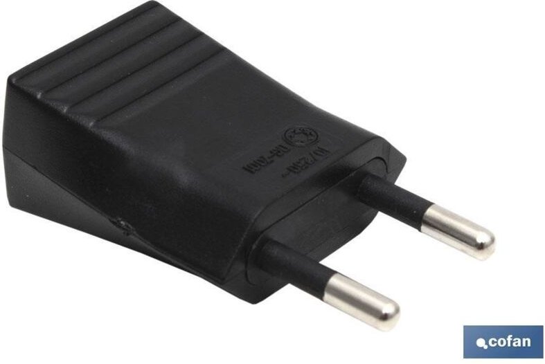 Schwarzer bipolarer Stecker (10a-250v)