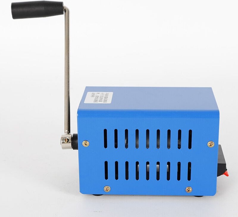 Tragbare Notladegerät Handkurbel Generator Notfall USB Ladegerät Generator Camping Survival 20W Blau