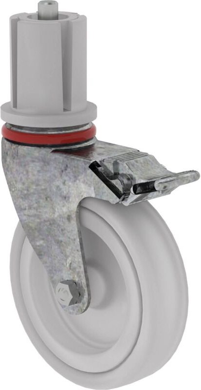 Munk - Günzburger Steigtechnik Lenkrolle ø 125 mit Feststellbremse und Zapfen - 027959