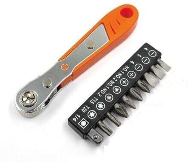 11-teiliges Bit-Set, mit 10 Bits und 1 Mini-Ratsche