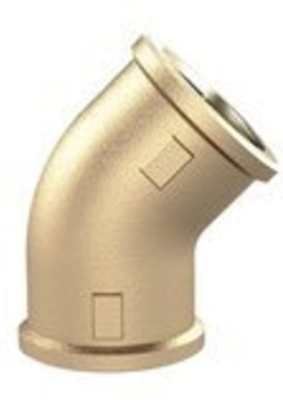 Winkelstück, 45°, innen/innen, g 1/2, Druck 16 bar, Messing blank - Riegler