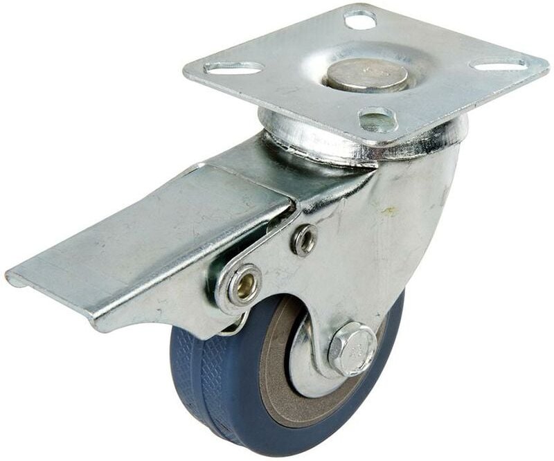 Gummi-Lenkrolle mit Feststeller 50 mm, 50 kg