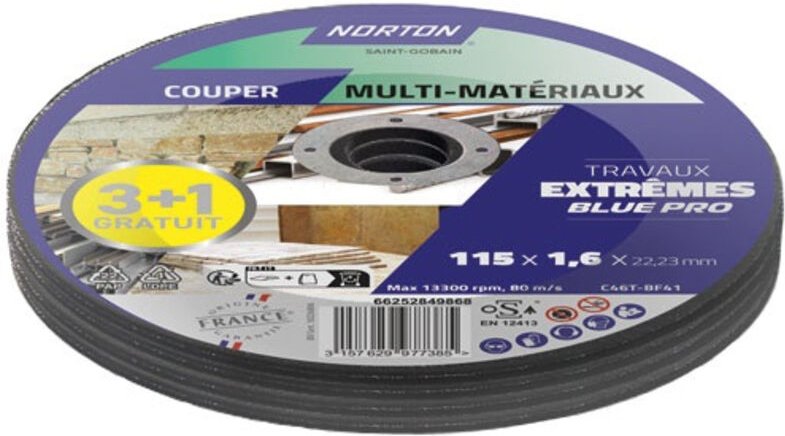 Mehrzweck-Scheibe 115x1,6x22,2 Packung 3+1 - Norton