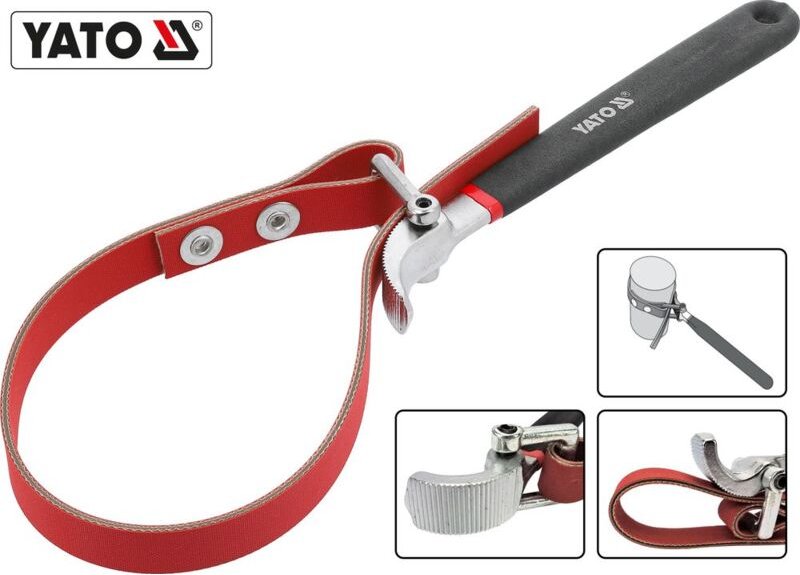Yato - lfilterband Riemenschlüssel Ölfilterschlüssel Ölfilterbandschlüssel Rohrschlüssel Bandschlüssel Filterschlüssel 8...