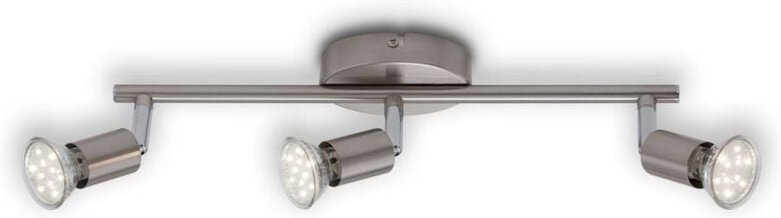 LED Deckenleuchte Spotleuchte 3xGU10 3000K schwenkbar 12W Matt-Nickel Briloner