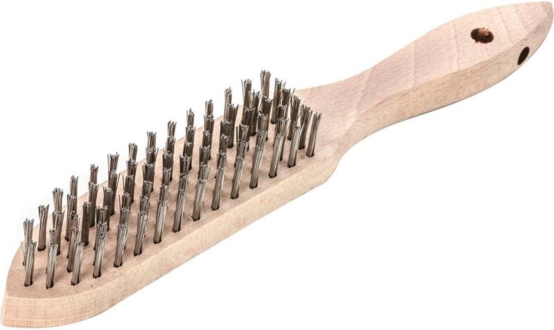 Hand-Drahtbürste Stahldraht sta glatt ca.0,35mm 6-reihig