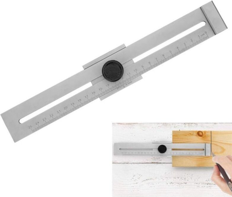 Longziming - Präzisions-Anreißlehre, Parallel-Anreißer aus Kohlenstoffstahl, lasergravierte Skala, Messbereich 250 mm
