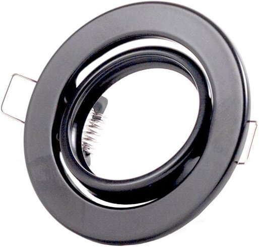 Greenice - Ring Downlight Runden Kippbar 'Vepa' Stahl 90mm - Schwarz