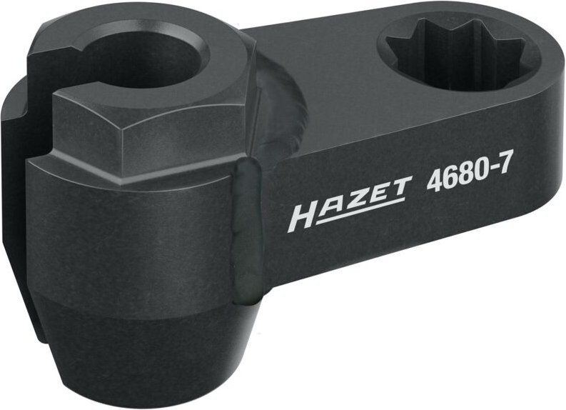 Abgassonden Einsatz 4680-7, 1/2 (12,5 mm) Doppel-Vierkant hohl, Außen Sechskant Profil, sw 14 mm - Hazet