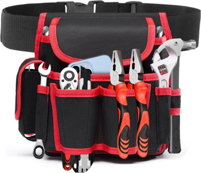 CSPARKV Professionelle Werkzeugtasche, verstellbare Werkzeughalter-Gürteltasche, Werkzeugtasche, Elektriker-Werkzeuggürt...