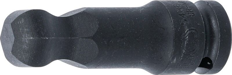 BGS Kraft-Bit-Einsatz Länge 75 mm Antrieb Innenvierkant 12,5 mm (1/2") Innensechskant mit Kugelkopf 19 mm - 5488-19