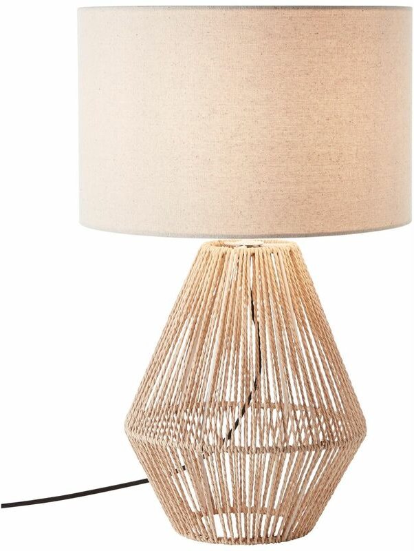 Brilliant - Lampe, Laraine Tischleuchte natur/beige, 1x A60, E27, 42W, Mit Schnurzwischenschalter