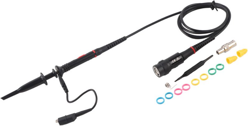 1 x 200 MHz Oszilloskop-Testtastkopf mit BNC-Klemme P2200 X10/X1 Schwarz