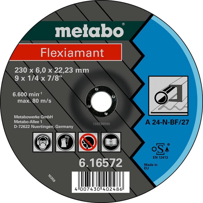 Metabo - Flexiamant 125x4,0x22,23 Stahl, Schruppscheibe, gekröpfte Ausführung (616680000)