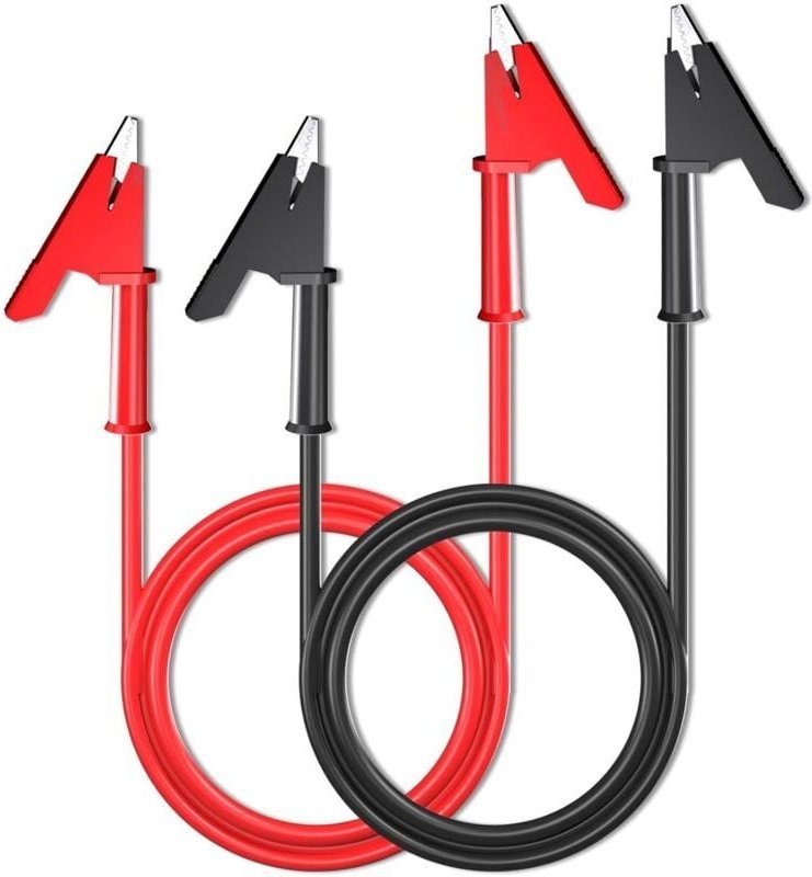 Thumbnail - Odipie - 2er-Pack doppelendige Krokodilklemmen-Messleitungen mit Isolierklemmen, flexibles Kupfer-Prüfkabel für elektris...
