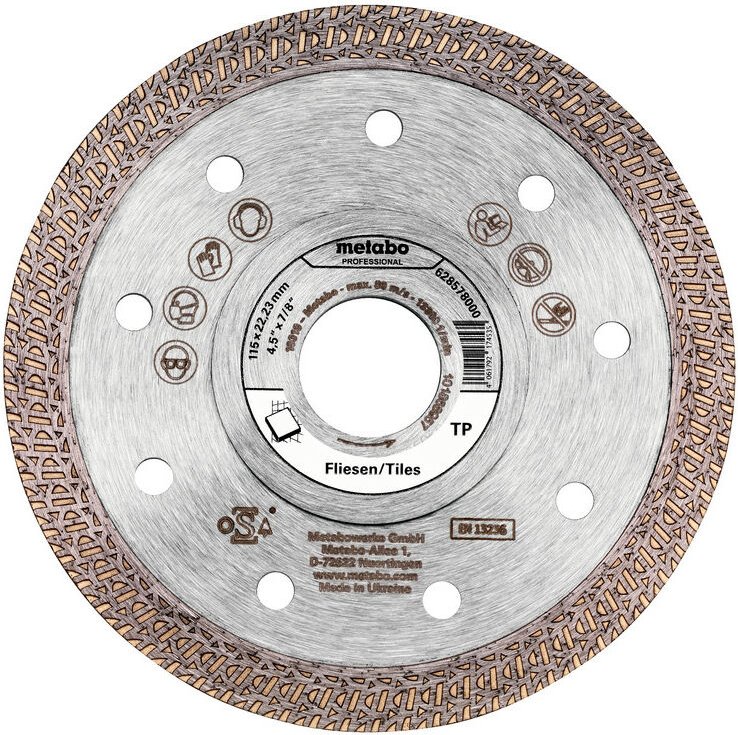Metabo - Diamanttrennscheibe 115x22,23mm, 'tp', Fliesen 'professional' (628578000)