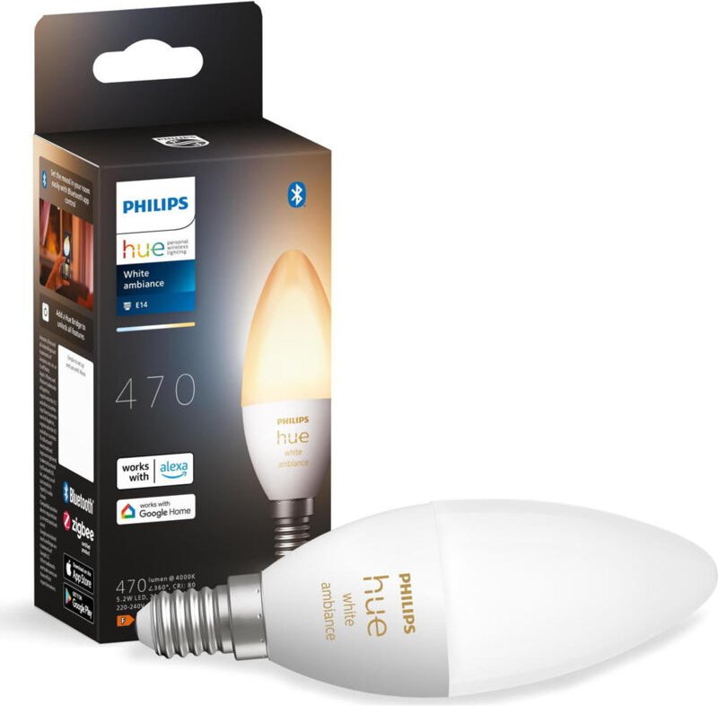 LED-Glühbirne Smart E14 5.2W 470 lm B39PHILIPS Hue White Ambiance Wählbar (Warm-Neutral-Kalt)