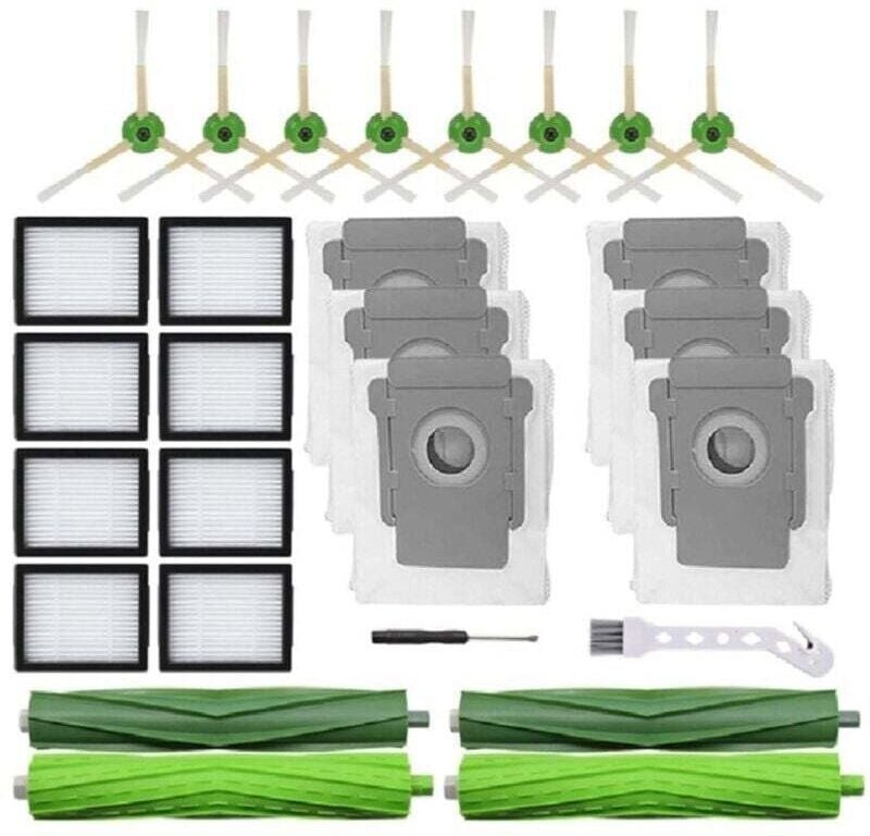 Zubehörset für iRobot Roomba i7 i7+ i3 i3+ i4 i4+ i6 i6+ i8 i8+ e5 e6 e7 – Austauschteile, 2 Hauptschrauben, 8 HEPA-Filt...
