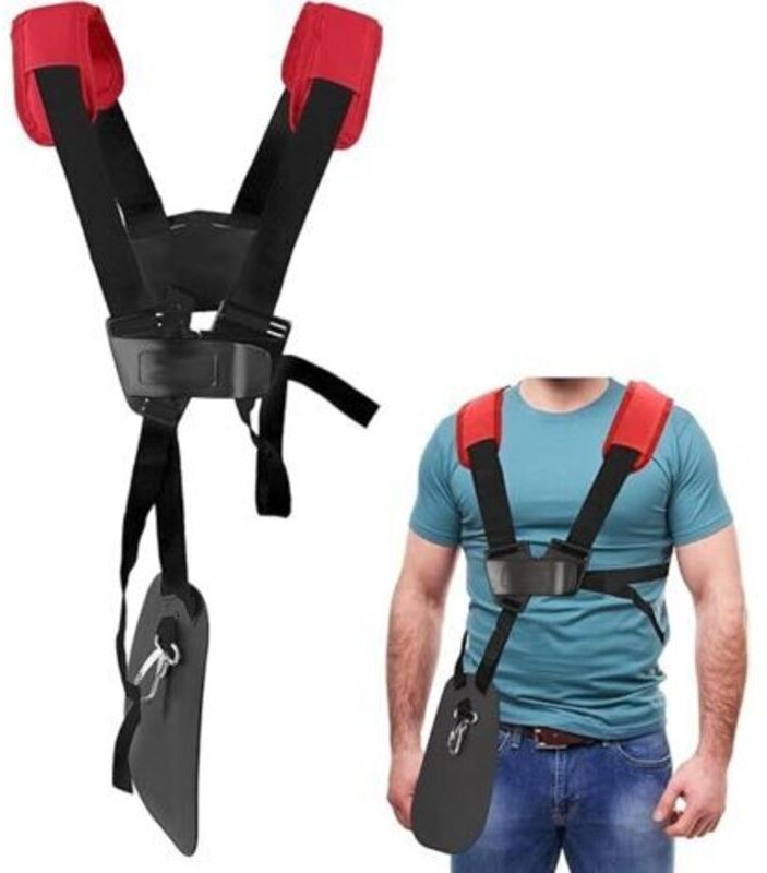 (Rot) Schultergurt für Trimmer – Doppelter Schultergurt mit verstellbarem, strapazierfähigem Nylongürtel für Freischneid...