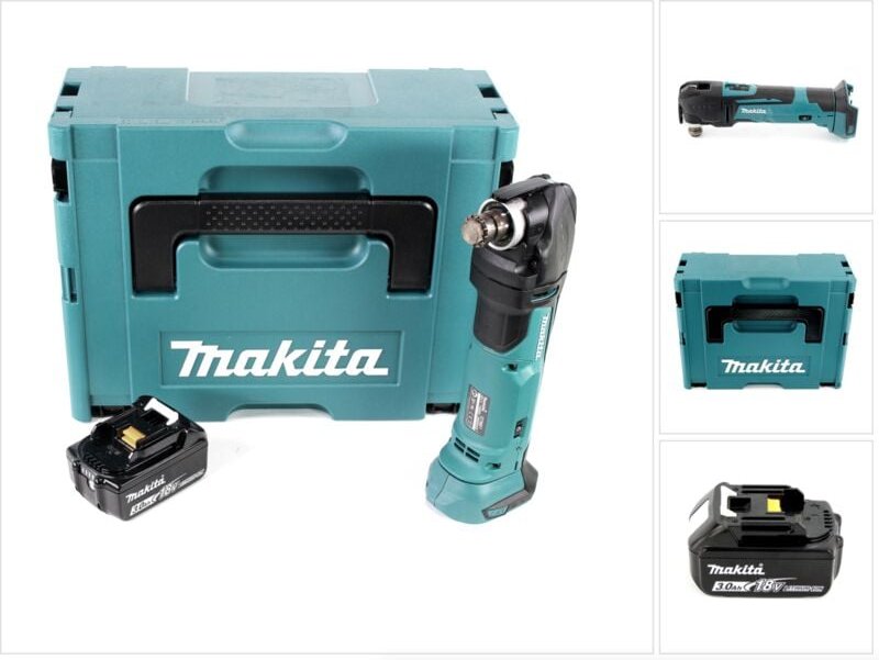 Dtm 51 F1J 18V Li-Ion Akku Multifunktionswerkzeug im Makpac + 1x 3,0 Ah Li-Ion Akku - ohne Zubehör, ohne Ladegerät - Mak...