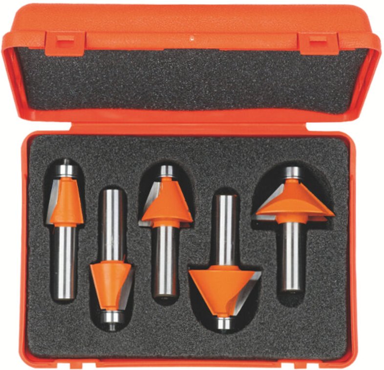 836.501.11 Satz Mit 5 Hw-Fasenfräsern S=12,7 Gr.11/15/22,5/30/45 Rh