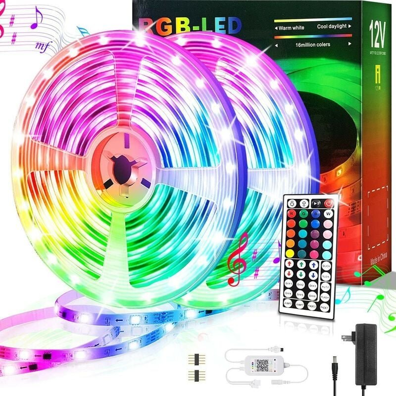 Thumbnail - Led Stripe led Strip, led- Streifen, Lichtstreifen, Lichterketten, rgb, 20M, 18 Lichter/M, Infrarot-Fernbedienung, Bareb...