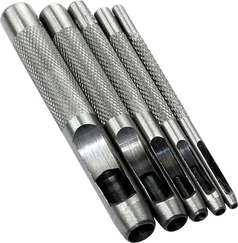 Thumbnail - Set mit 5 Stanzwerkzeugen/Stanzwerkzeug/Locher 2/3/4/6/8 mm – Hohlstanzer zum Herstellen von Löchern – Gürtel/Leder/Kork...