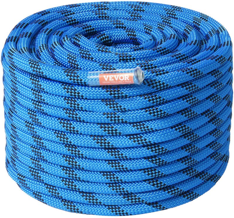 Statisches Kletterseil 12,7 mm, 45,7 m Outdoor-Kletterseil aus Polyester, 32 kN Bruchfestigkeit, Faserseil Mehrzweckseil...