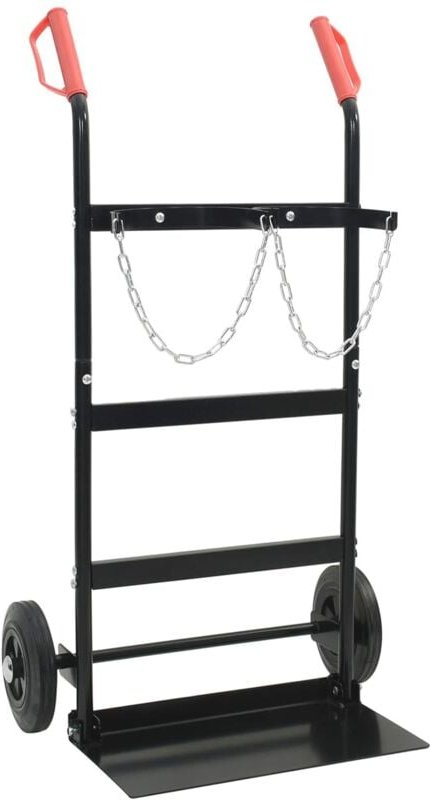 Handwagen Schwarz und Rot 63 x 43,5 x 110 cm Stahl vidaXL
