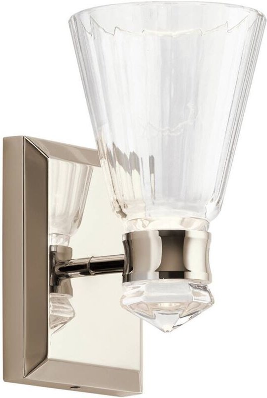 Elstead Kichler Kayva Integrierte LED-Wandleuchte Nickel poliert, 3000K, IP44