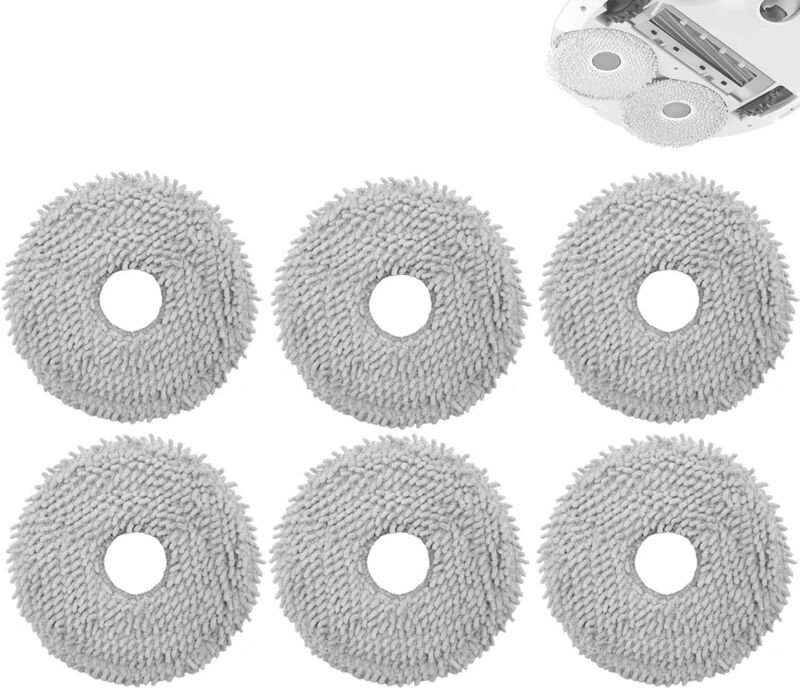 6 Stück Wischtücher für Roborock q Revo / P10 Roboter-Staubsauger Ersatzteil, Mikrofaser Wischpad Waschbare Wischtücher ...