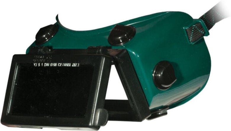 Schweißerbrille mit klappbarem Schutz