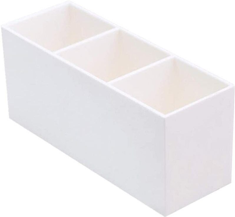 Make-up-Organizer mit 3 Fächern, inklusive Pinselhalter und Lippenstifthalter