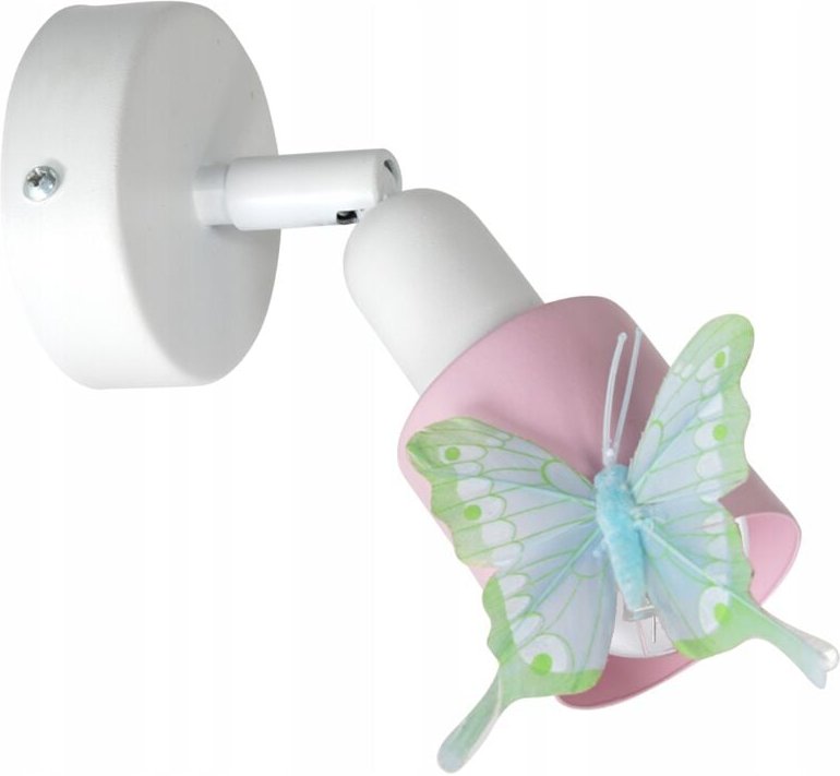 BUTTERFLY Wandleuchte 1xE14 Pink, verstellbar