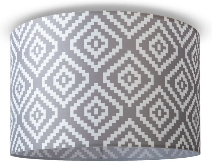 Deckenlampe Lampenschirm Stoff Pendelleuchte E27 Hängeleuchte Schlafzimmer Rund Design 7 (Ø45,5 cm), Deckenleuchte - Wei...