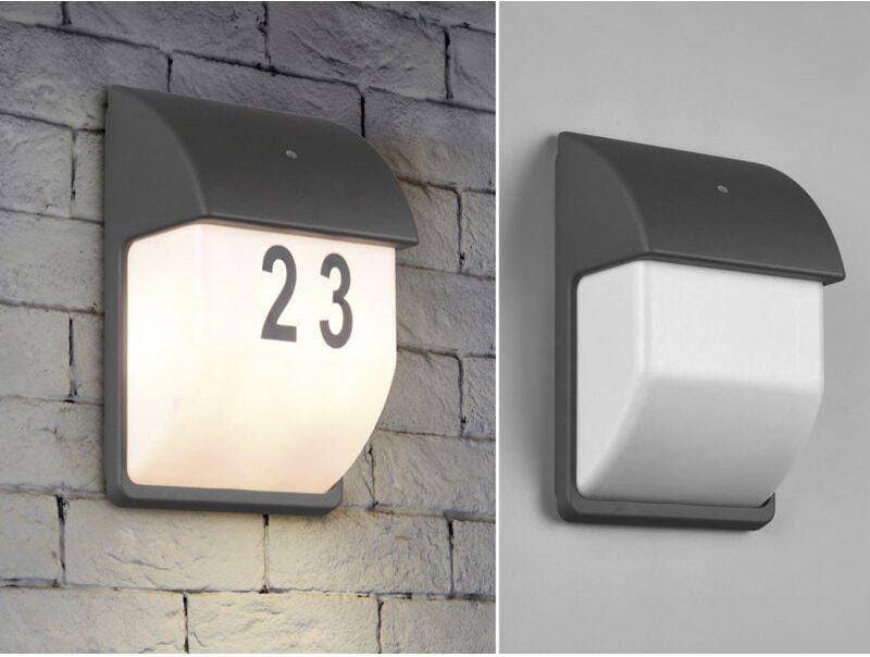 Thumbnail - Led Hausnummernleuchte Anthrazit mit Dämmerungssensor, Höhe 27cm