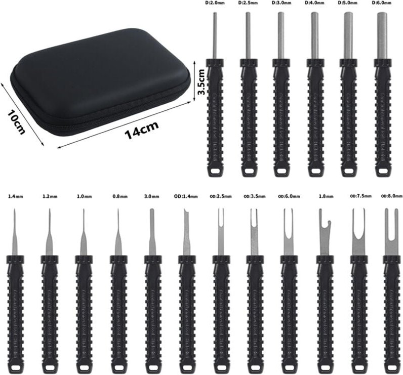 18-teiliges Werkzeug zum Entfernen von Autokabelklemmen, Werkzeug zum Entfernen von Klemmen, Werkzeug zum Ausziehen von ...