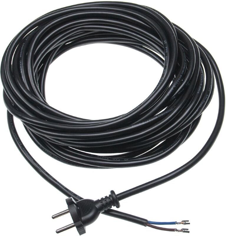 Stromkabel kompatibel mit Kärcher T15/1, T201, T191, WD3 200, T7/1, T9/1 Staubsauger - 10 m Kabel 2000 w - Vhbw