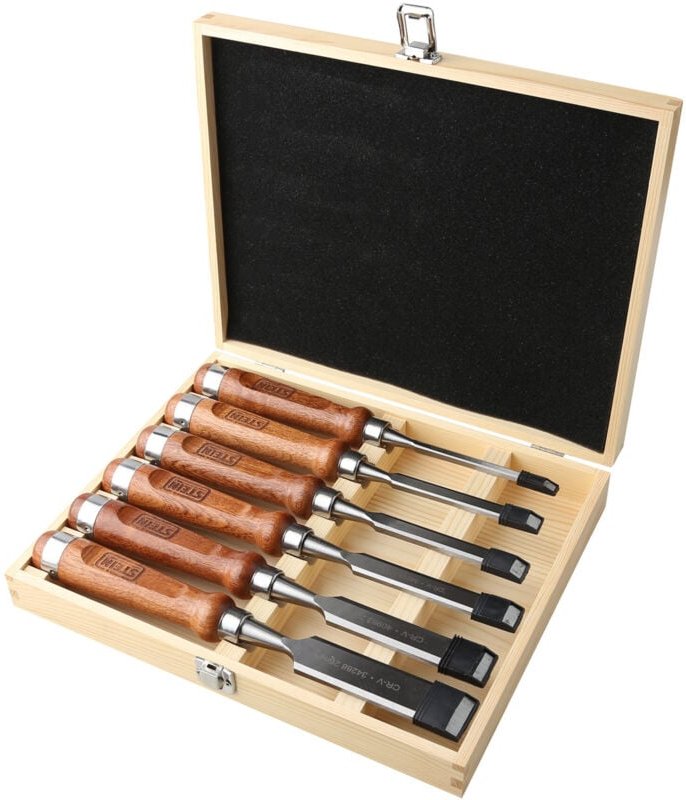 Krug-Set mit Meißelholzgriff, 6-teilig