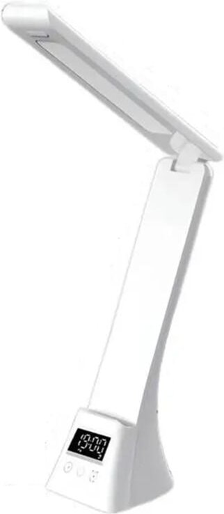 Wiederaufladbare Schreibtischlampe, augenschonend, mit LCD-Display, weiß