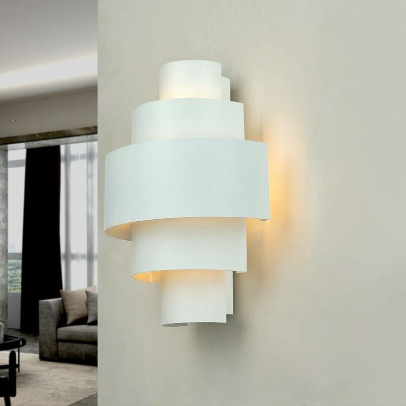 Edle Designer Wohnlampe Aluminium E14 in Weiß camillo