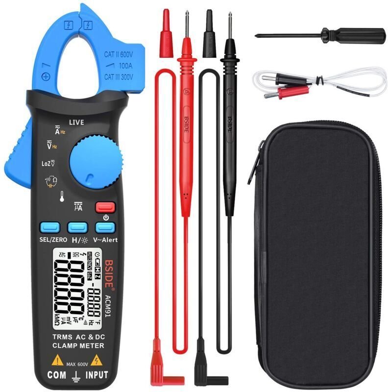 BSIDE ACM91 AC/DC-Zangenmessgerät 1 mA TRMS Mini-Leckstromzange 6000 Counts Digitalmultimeter-Tester Temperatur Kapazitä...