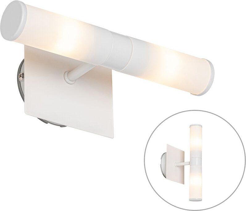 Moderne Badezimmer-Wandleuchte weiß IP44 2-flammig - Bath