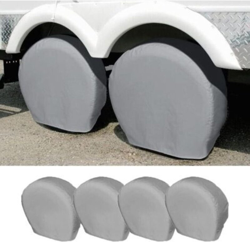 Autoreifenabdeckung, 4 Stück wasserdichte Radschutzhüllen, Reifenabdeckungen für Wohnmobilräder, Aufbewahrungstaschen, g...